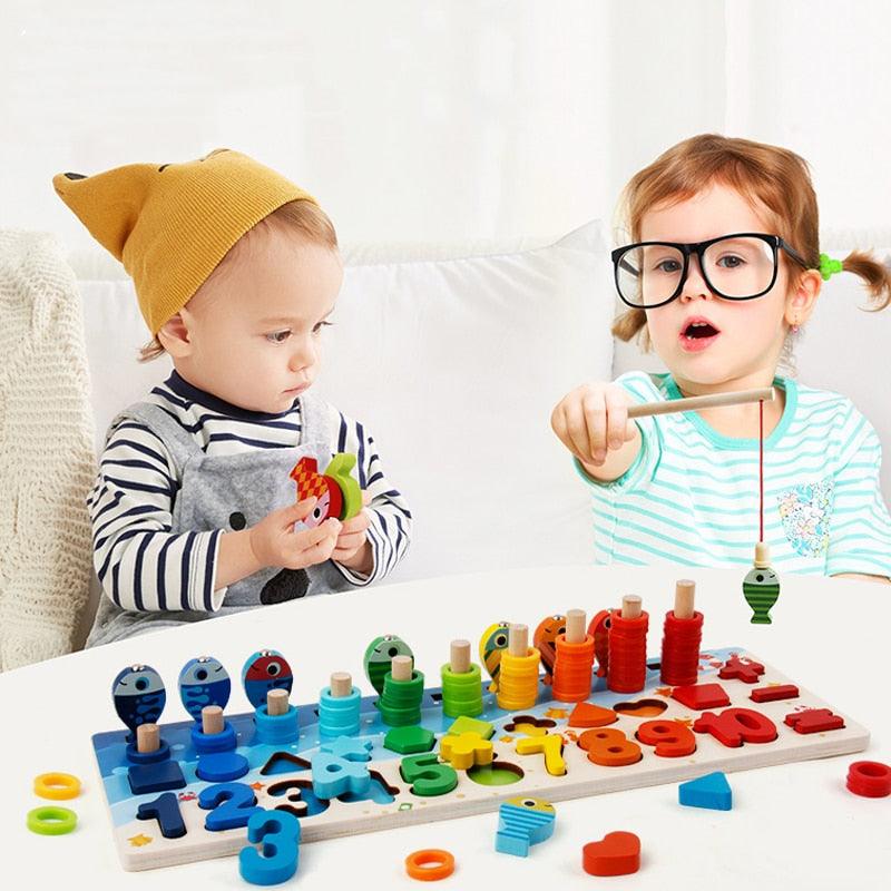 Wooden Toys For kids Board Math Fishing Count Numbers - AlwaysGood Store