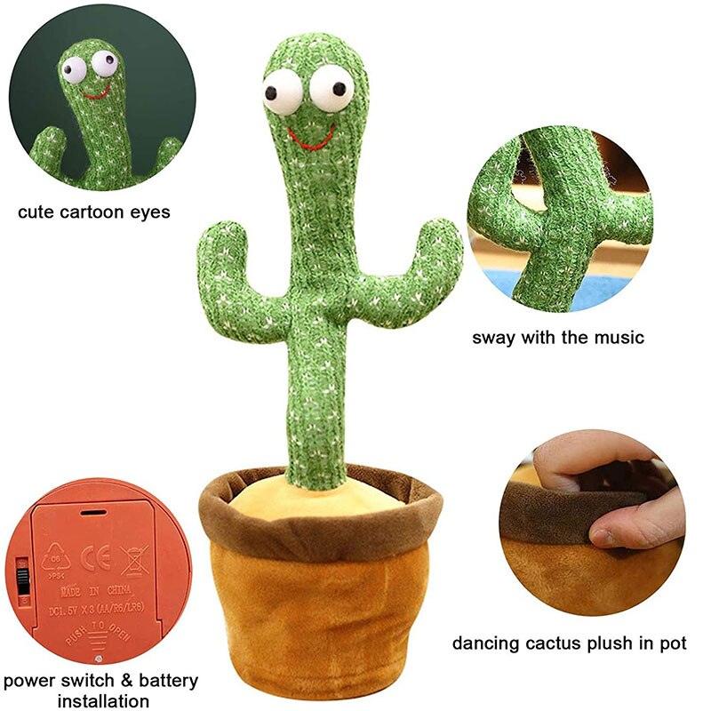 Cactus Dansant Plush Toy Singing 60 English Songs - AlwaysGood Store