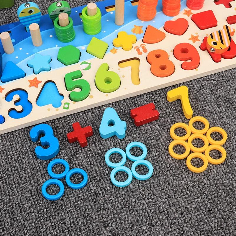Wooden Toys For kids Board Math Fishing Count Numbers - AlwaysGood Store