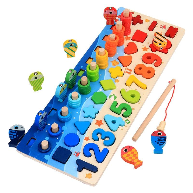 Wooden Toys For kids Board Math Fishing Count Numbers - AlwaysGood Store