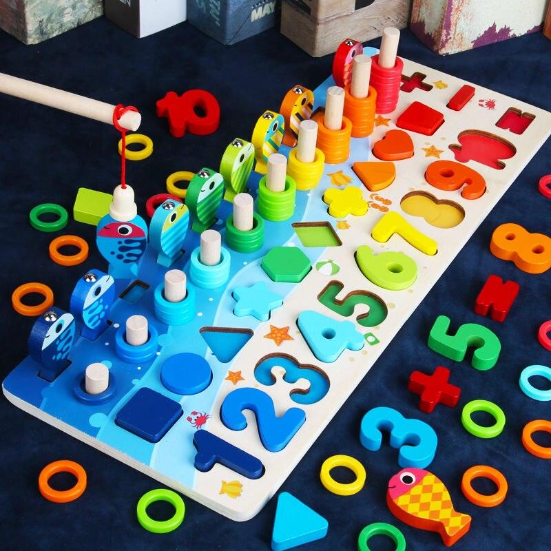 Wooden Toys For kids Board Math Fishing Count Numbers - AlwaysGood Store