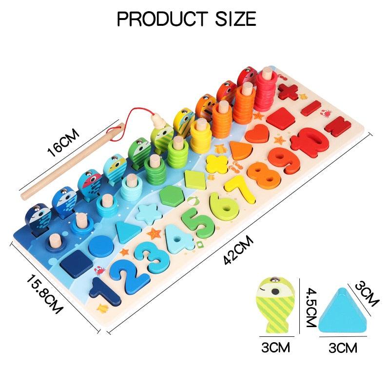 Wooden Toys For kids Board Math Fishing Count Numbers - AlwaysGood Store